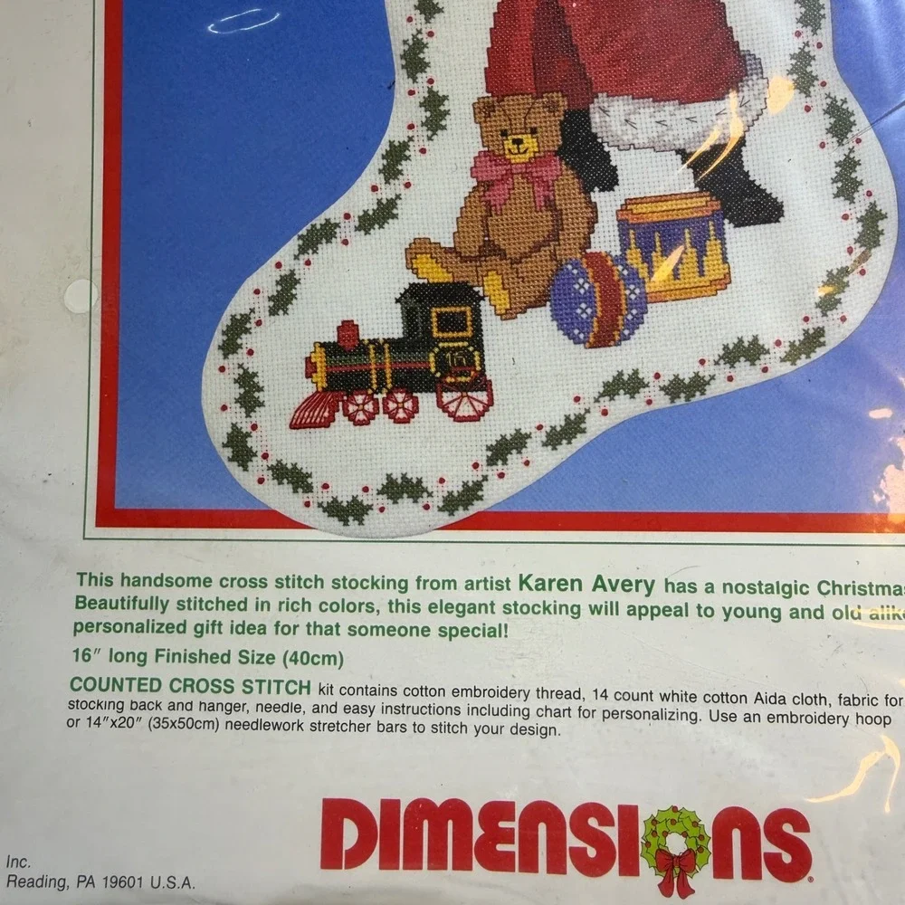 Dimensions Old St Nick‎ Counted Cross Stitch Christmas Stocking Kit Vintage New